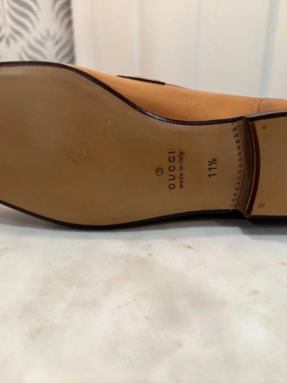 Gucci Jordaan Brown Leather Horsebit Loafers 11.5 New